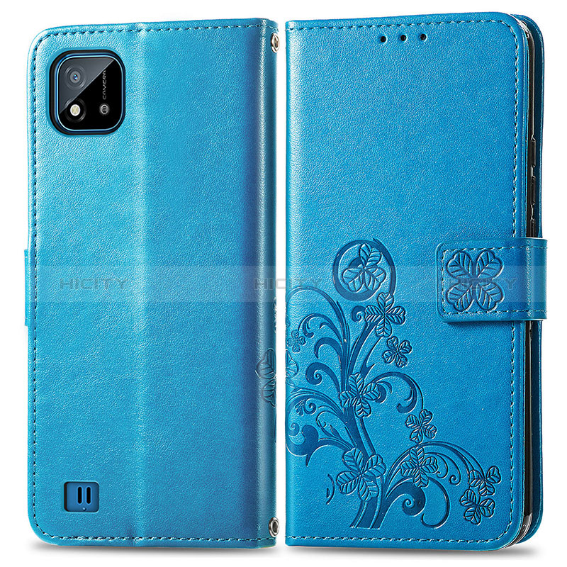 Custodia Portafoglio In Pelle Fiori Cover con Supporto per Realme C20