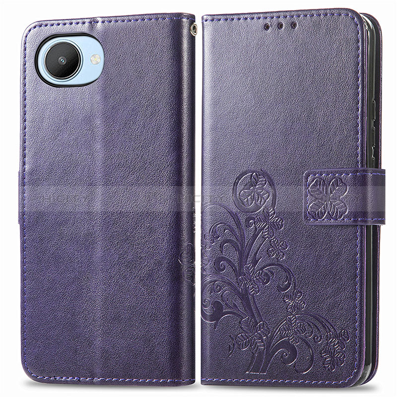 Custodia Portafoglio In Pelle Fiori Cover con Supporto per Realme C30