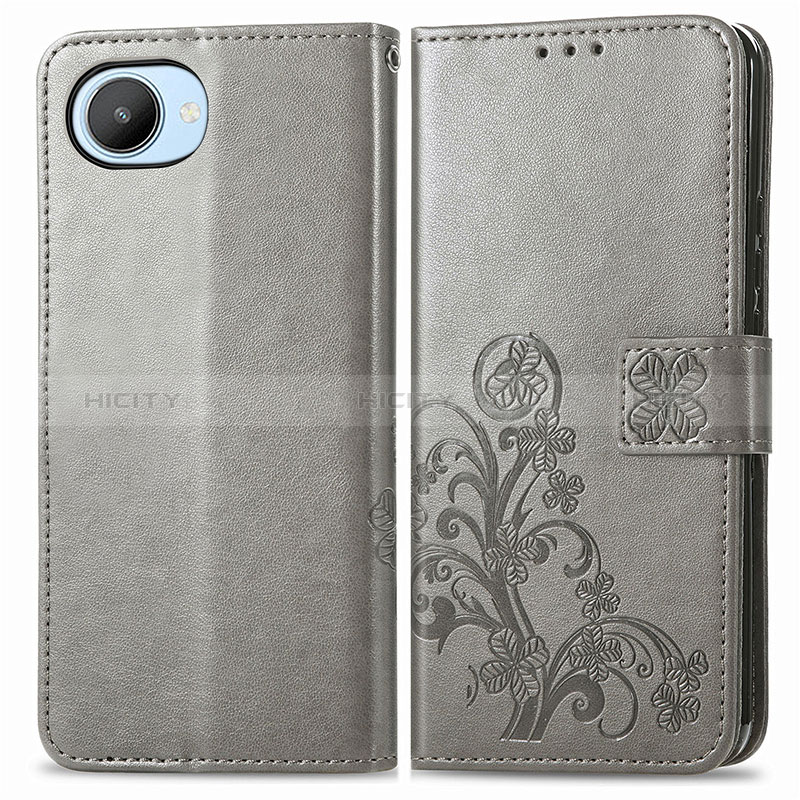 Custodia Portafoglio In Pelle Fiori Cover con Supporto per Realme C30