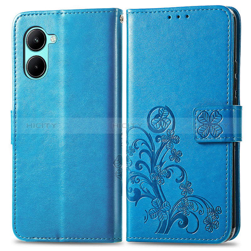 Custodia Portafoglio In Pelle Fiori Cover con Supporto per Realme C33 (2023)