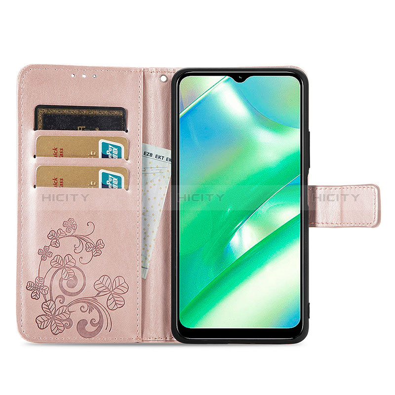 Custodia Portafoglio In Pelle Fiori Cover con Supporto per Realme C33 (2023)