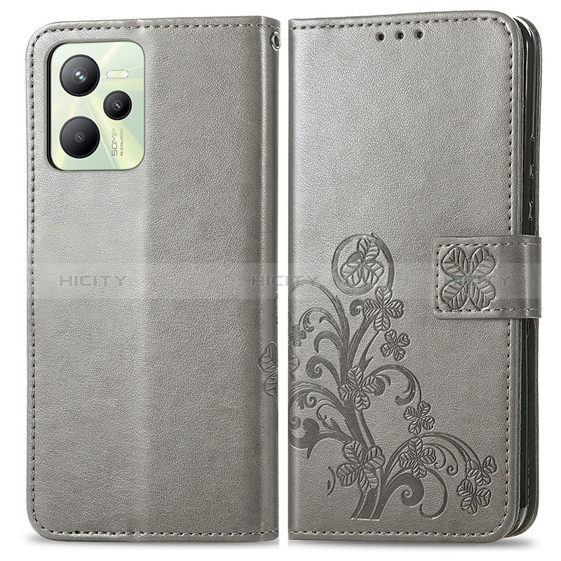 Custodia Portafoglio In Pelle Fiori Cover con Supporto per Realme C35