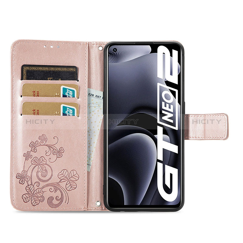 Custodia Portafoglio In Pelle Fiori Cover con Supporto per Realme GT Neo 3T 5G