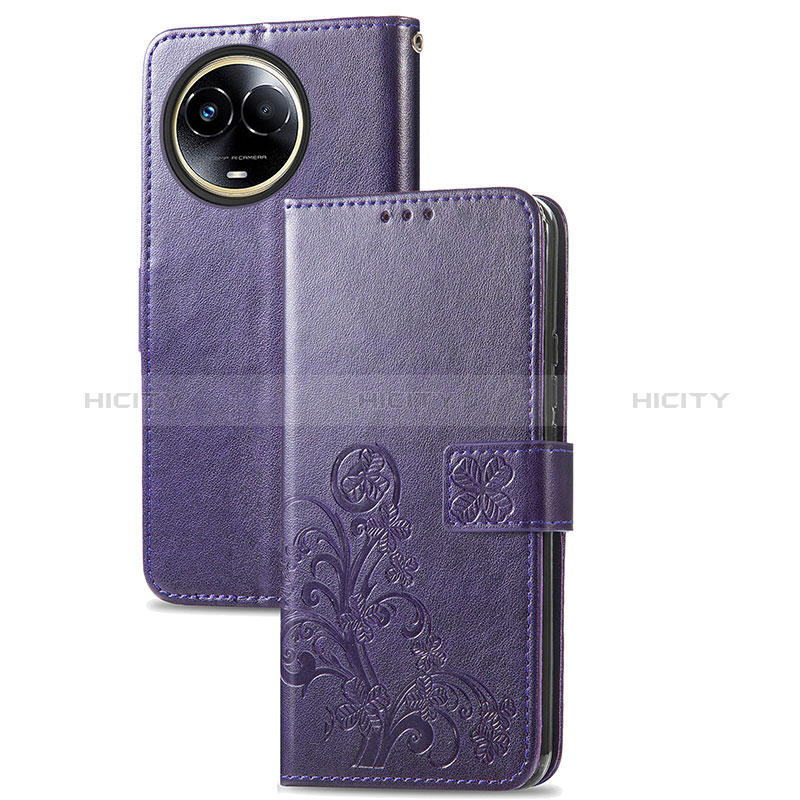 Custodia Portafoglio In Pelle Fiori Cover con Supporto per Realme V50s 5G