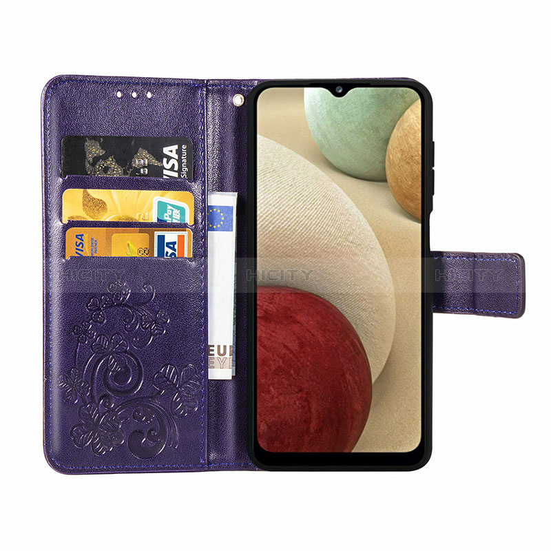 Custodia Portafoglio In Pelle Fiori Cover con Supporto per Samsung Galaxy A12