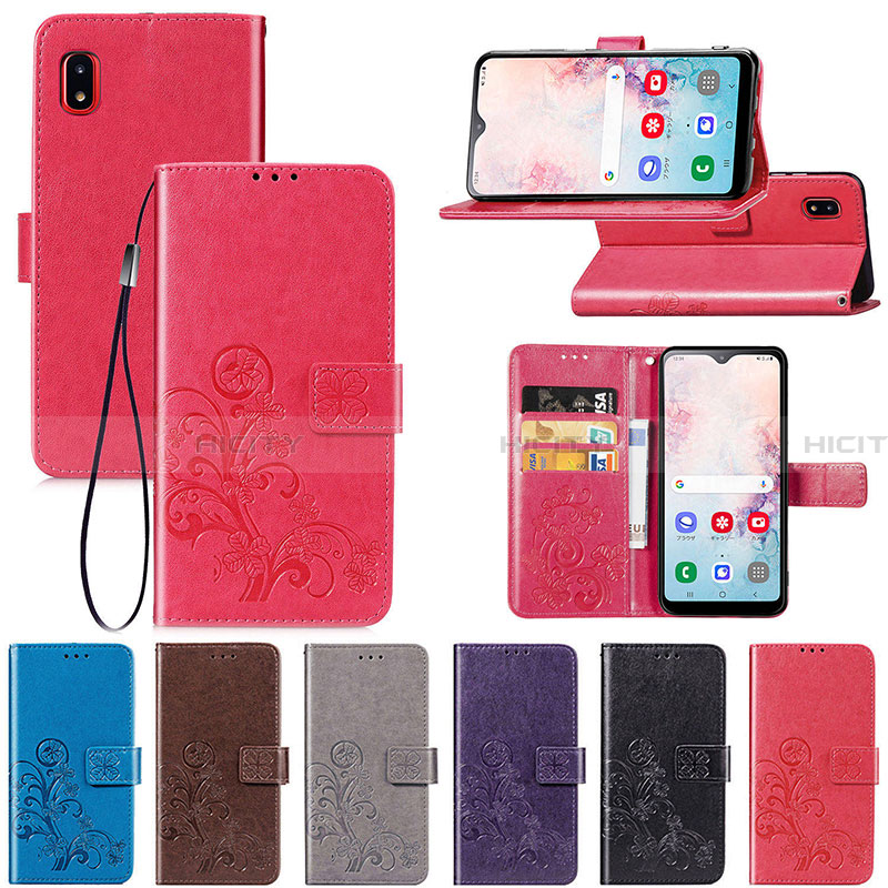 Custodia Portafoglio In Pelle Fiori Cover con Supporto per Samsung Galaxy A20 SC-02M SCV46