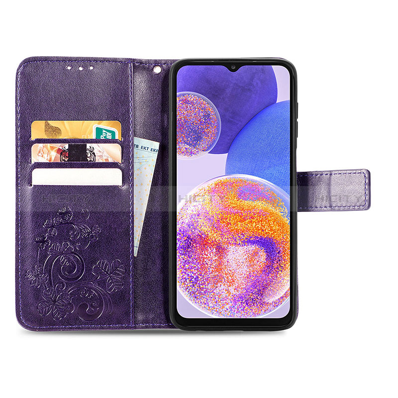 Custodia Portafoglio In Pelle Fiori Cover con Supporto per Samsung Galaxy A23 5G