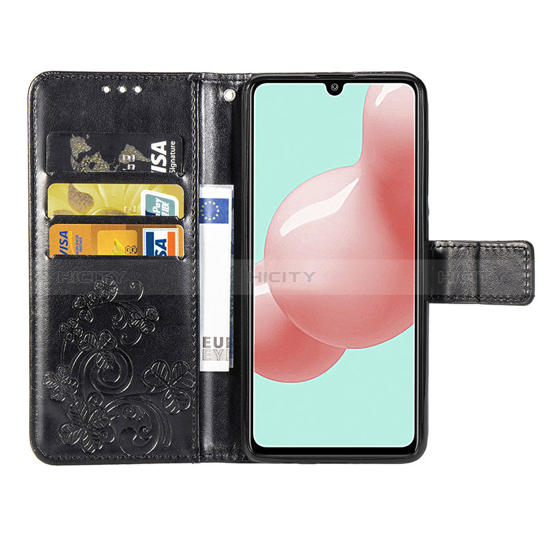 Custodia Portafoglio In Pelle Fiori Cover con Supporto per Samsung Galaxy A41