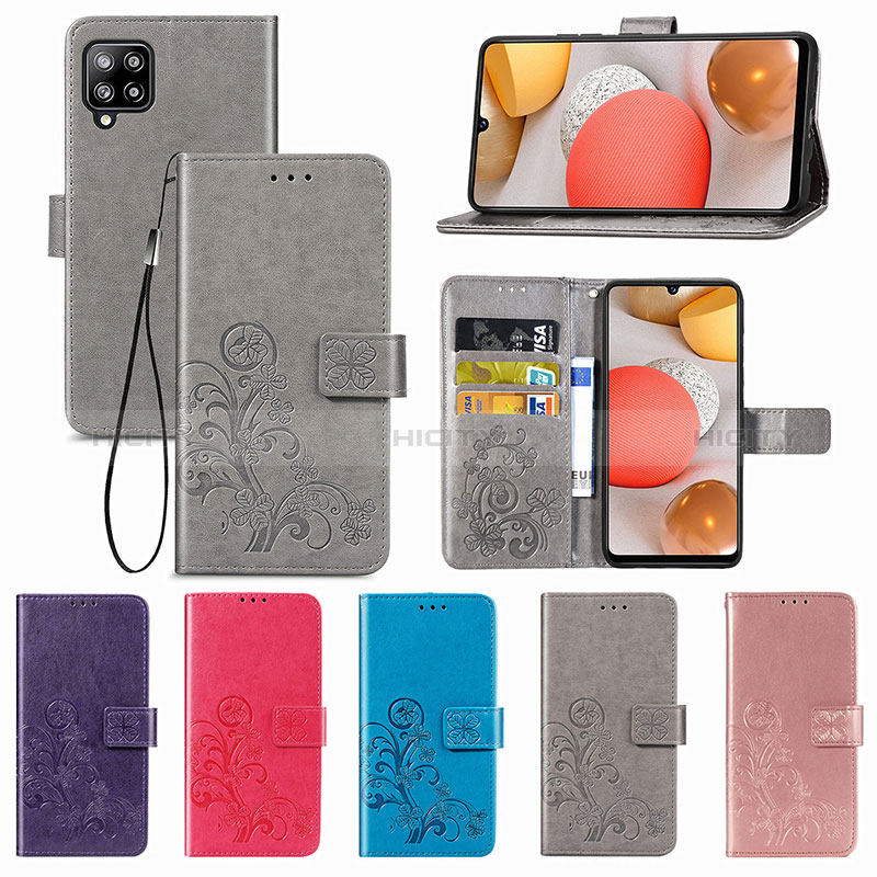 Custodia Portafoglio In Pelle Fiori Cover con Supporto per Samsung Galaxy A42 5G