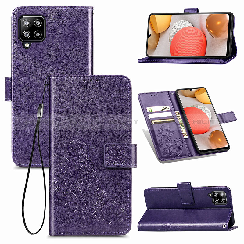 Custodia Portafoglio In Pelle Fiori Cover con Supporto per Samsung Galaxy A42 5G