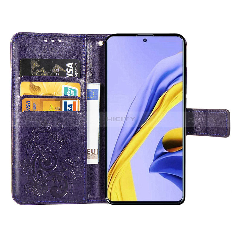 Custodia Portafoglio In Pelle Fiori Cover con Supporto per Samsung Galaxy A71 5G