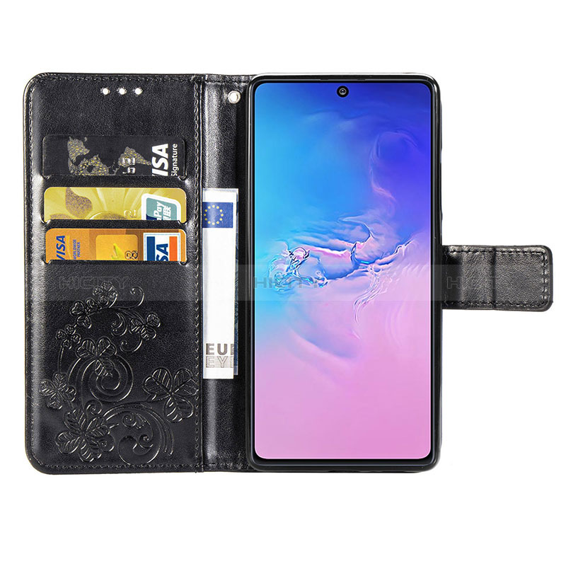 Custodia Portafoglio In Pelle Fiori Cover con Supporto per Samsung Galaxy A91