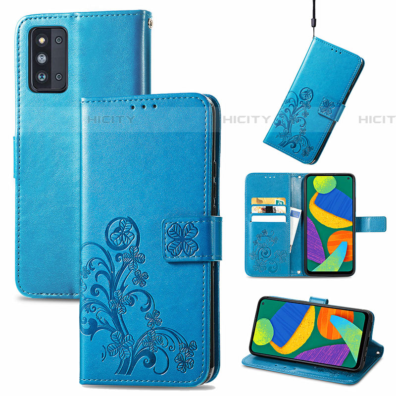 Custodia Portafoglio In Pelle Fiori Cover con Supporto per Samsung Galaxy F52 5G