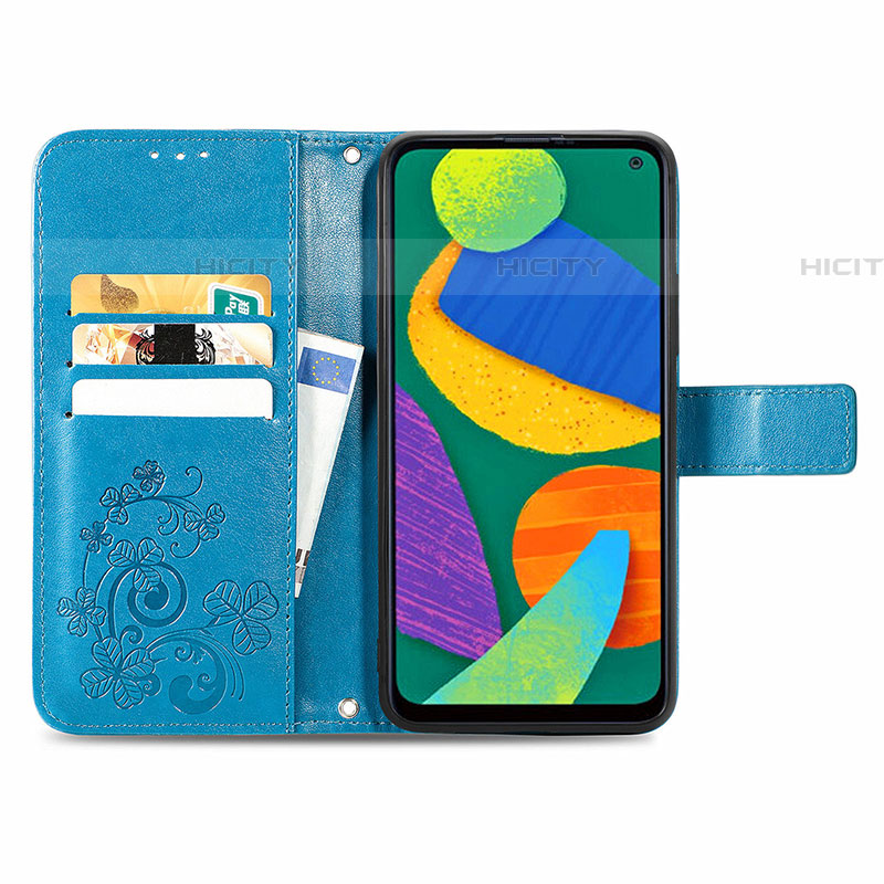 Custodia Portafoglio In Pelle Fiori Cover con Supporto per Samsung Galaxy F52 5G