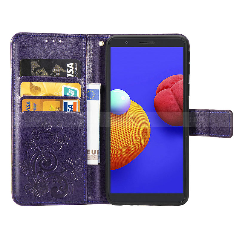 Custodia Portafoglio In Pelle Fiori Cover con Supporto per Samsung Galaxy M01 Core