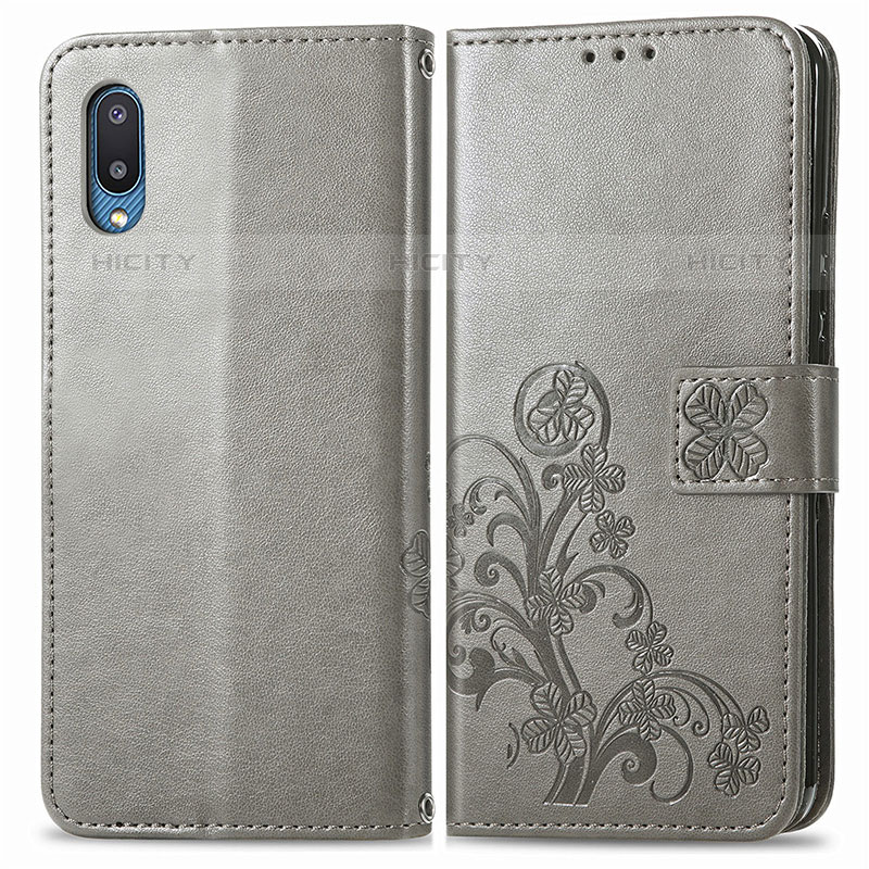 Custodia Portafoglio In Pelle Fiori Cover con Supporto per Samsung Galaxy M02