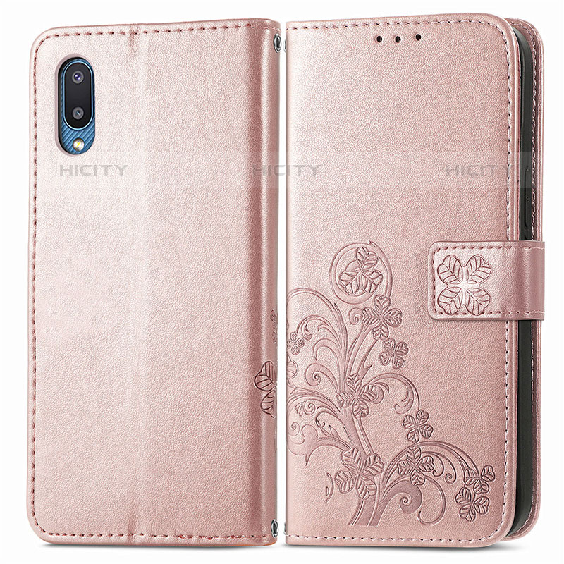 Custodia Portafoglio In Pelle Fiori Cover con Supporto per Samsung Galaxy M02