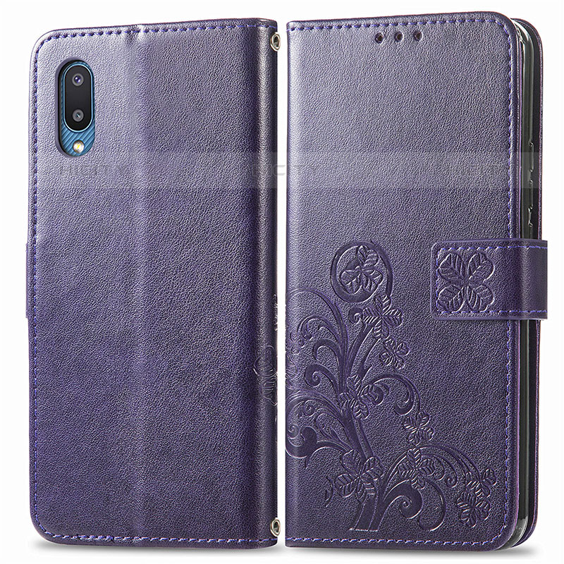 Custodia Portafoglio In Pelle Fiori Cover con Supporto per Samsung Galaxy M02