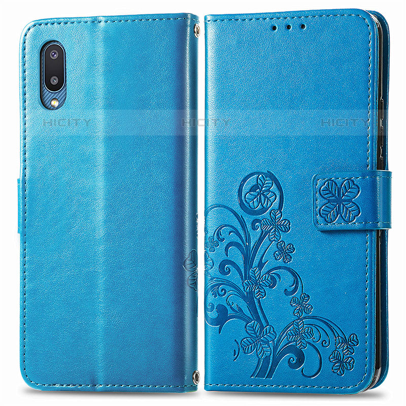 Custodia Portafoglio In Pelle Fiori Cover con Supporto per Samsung Galaxy M02