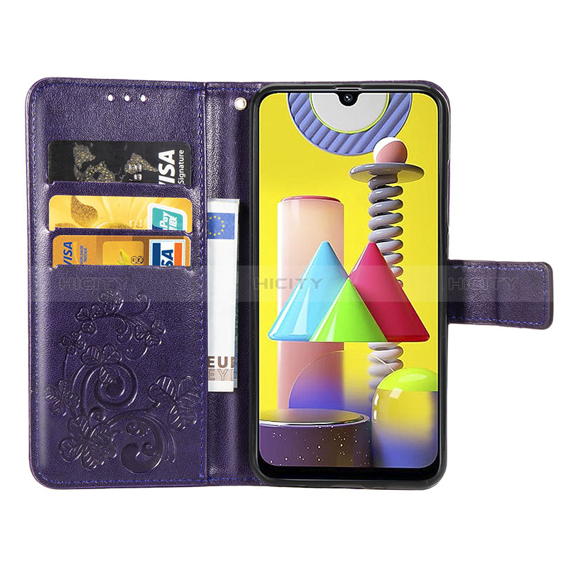 Custodia Portafoglio In Pelle Fiori Cover con Supporto per Samsung Galaxy M31 Prime Edition