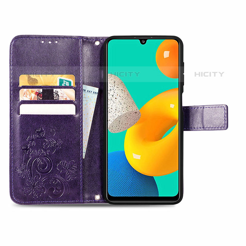 Custodia Portafoglio In Pelle Fiori Cover con Supporto per Samsung Galaxy M32 4G