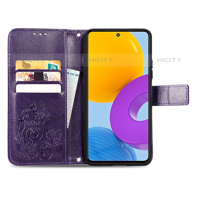 Custodia Portafoglio In Pelle Fiori Cover con Supporto per Samsung Galaxy M52 5G