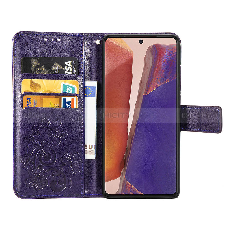 Custodia Portafoglio In Pelle Fiori Cover con Supporto per Samsung Galaxy Note 20 5G