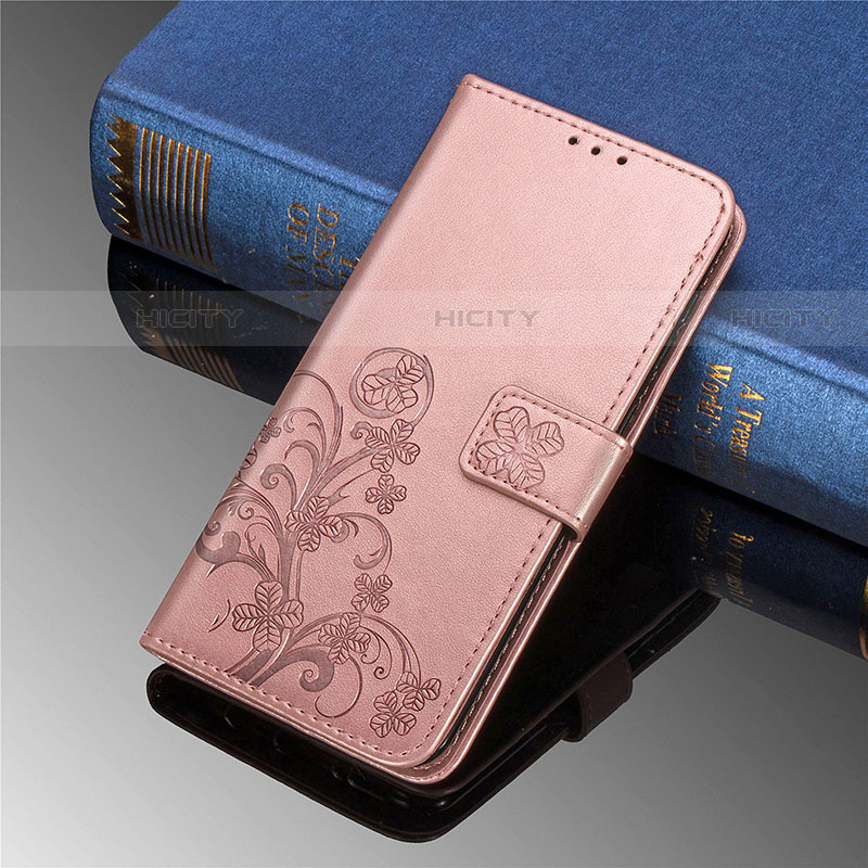 Custodia Portafoglio In Pelle Fiori Cover con Supporto per Samsung Galaxy S23 Plus 5G Rosa