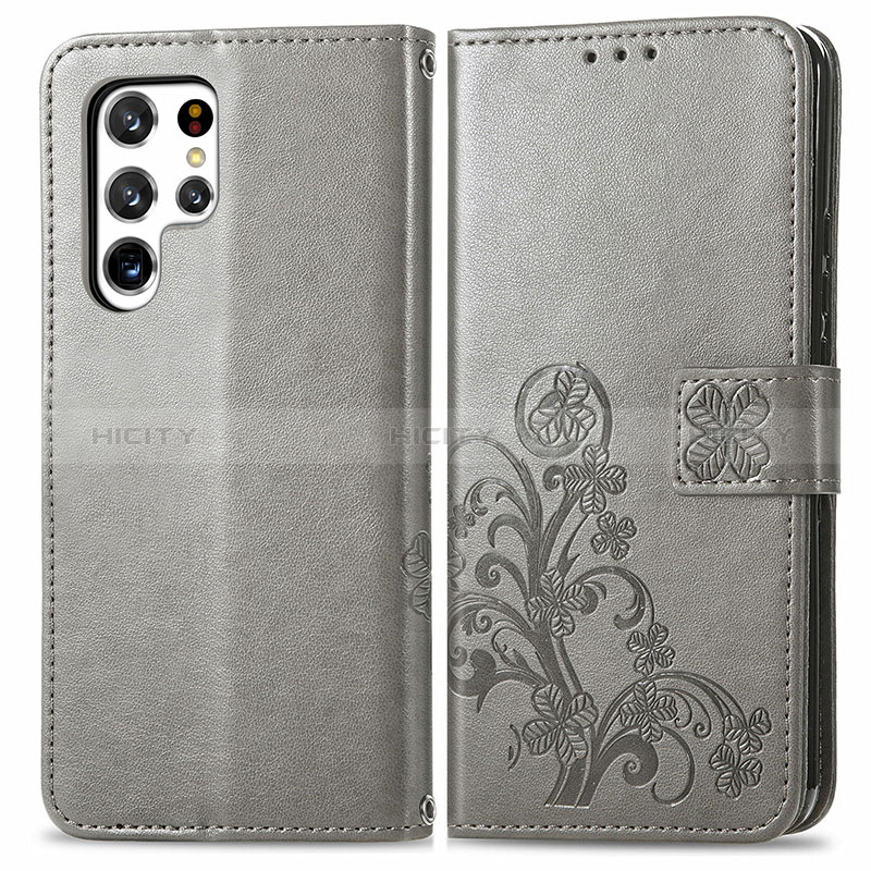 Custodia Portafoglio In Pelle Fiori Cover con Supporto per Samsung Galaxy S24 Ultra 5G