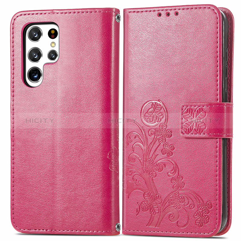 Custodia Portafoglio In Pelle Fiori Cover con Supporto per Samsung Galaxy S24 Ultra 5G