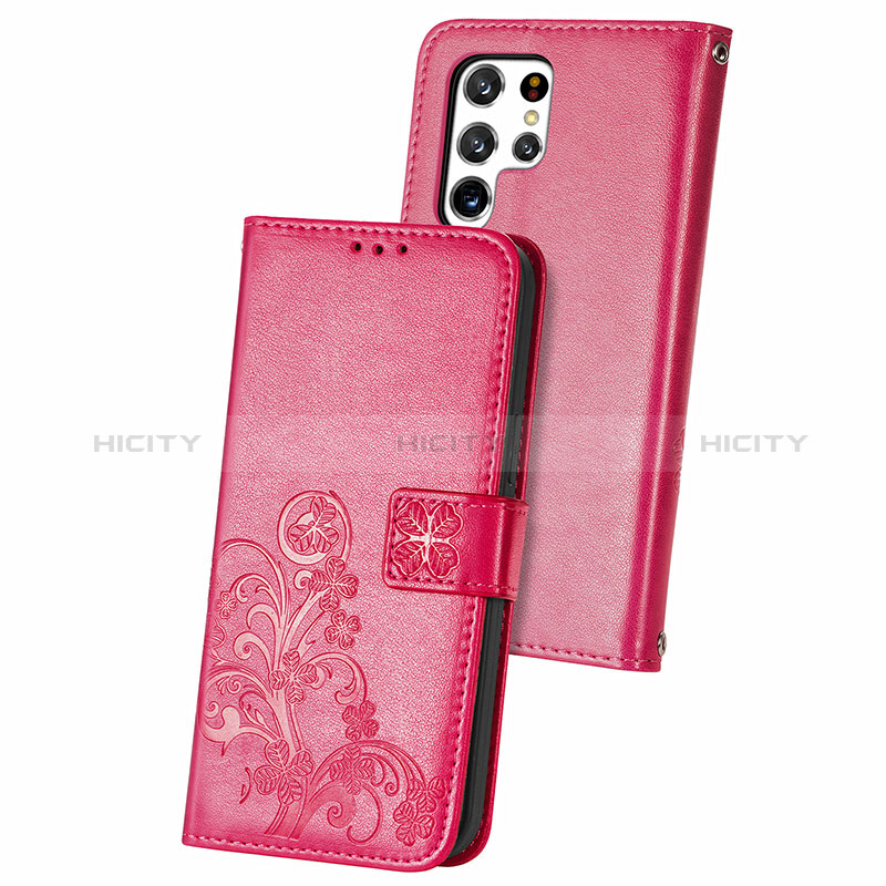 Custodia Portafoglio In Pelle Fiori Cover con Supporto per Samsung Galaxy S24 Ultra 5G