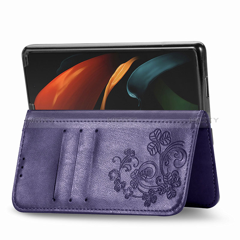 Custodia Portafoglio In Pelle Fiori Cover con Supporto per Samsung Galaxy Z Fold2 5G