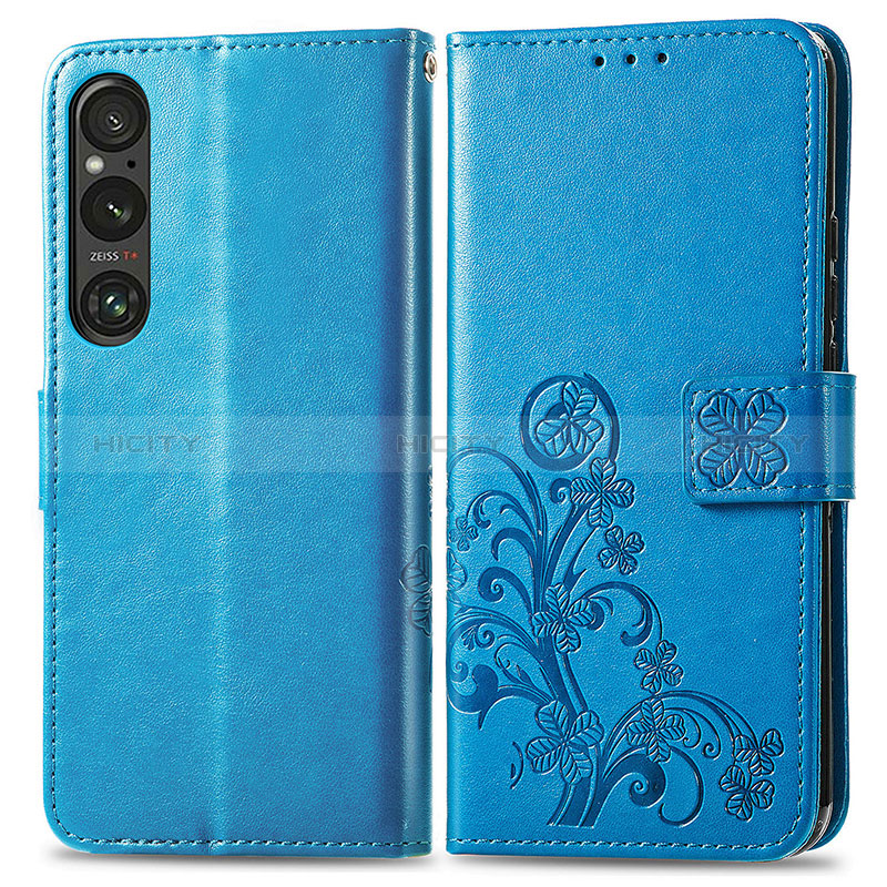 Custodia Portafoglio In Pelle Fiori Cover con Supporto per Sony Xperia 1 V