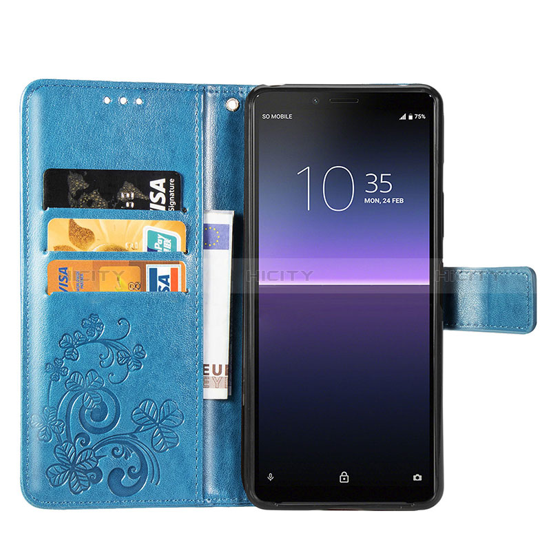 Custodia Portafoglio In Pelle Fiori Cover con Supporto per Sony Xperia 10 II