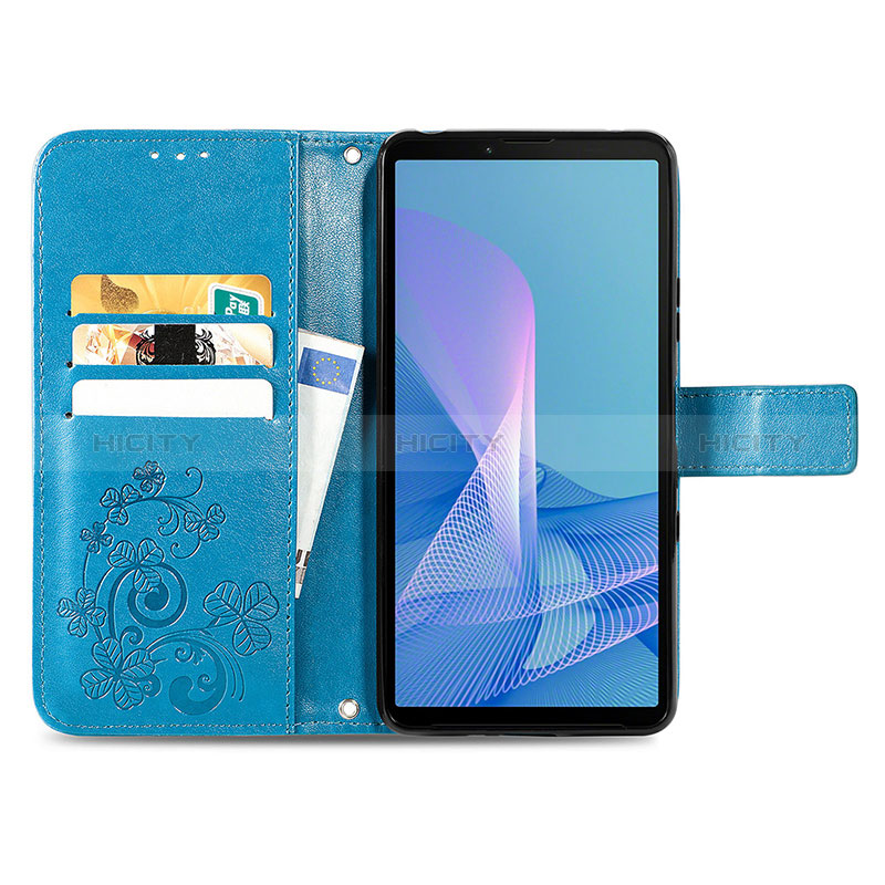 Custodia Portafoglio In Pelle Fiori Cover con Supporto per Sony Xperia 10 III