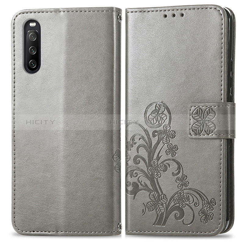 Custodia Portafoglio In Pelle Fiori Cover con Supporto per Sony Xperia 10 III SO-52B