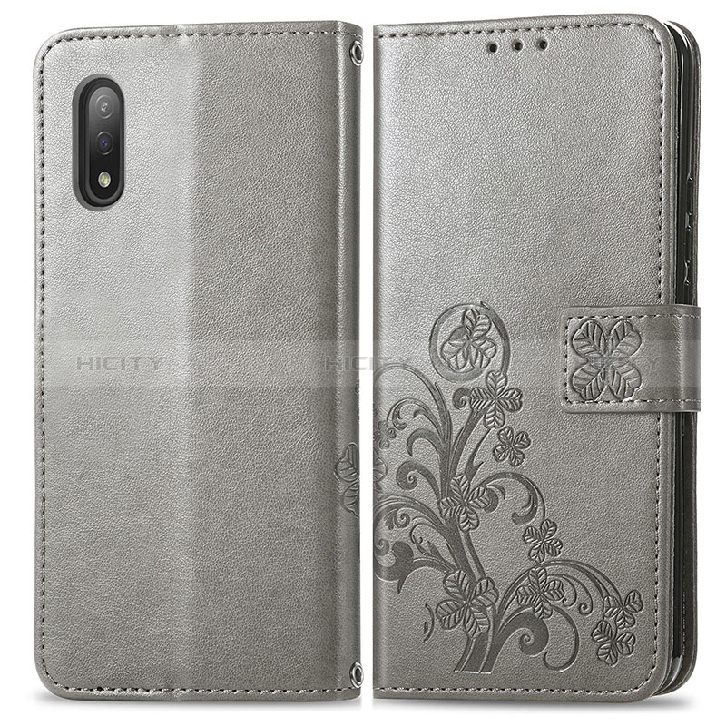 Custodia Portafoglio In Pelle Fiori Cover con Supporto per Sony Xperia Ace II SO-41B