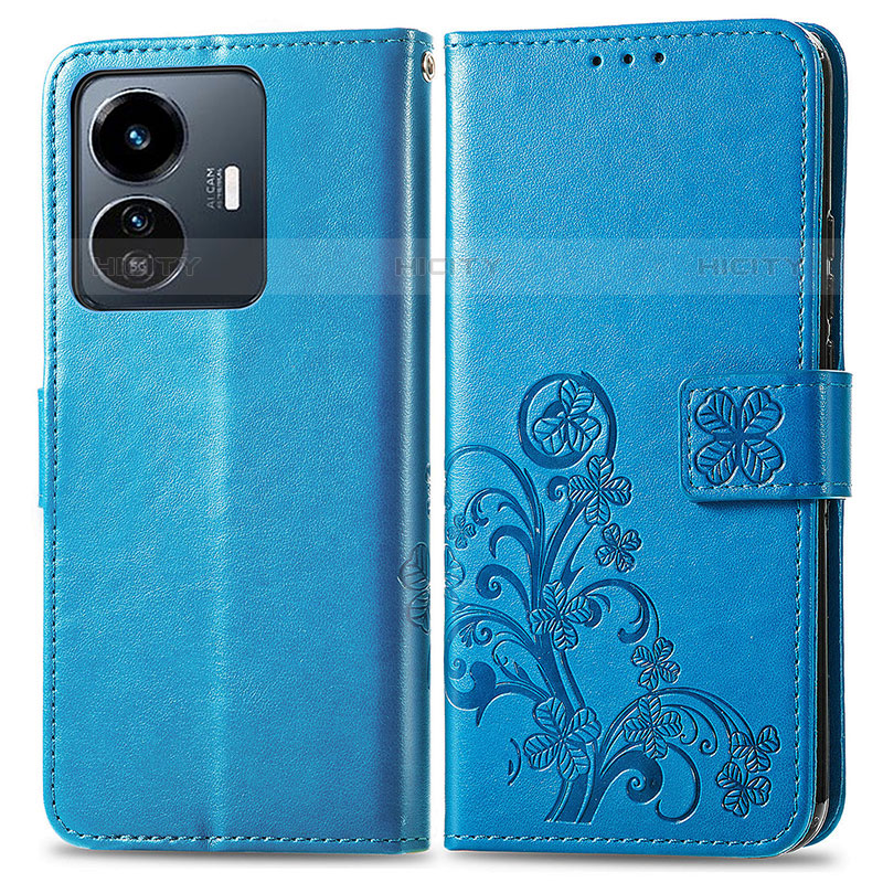 Custodia Portafoglio In Pelle Fiori Cover con Supporto per Vivo iQOO Z6 Lite 5G