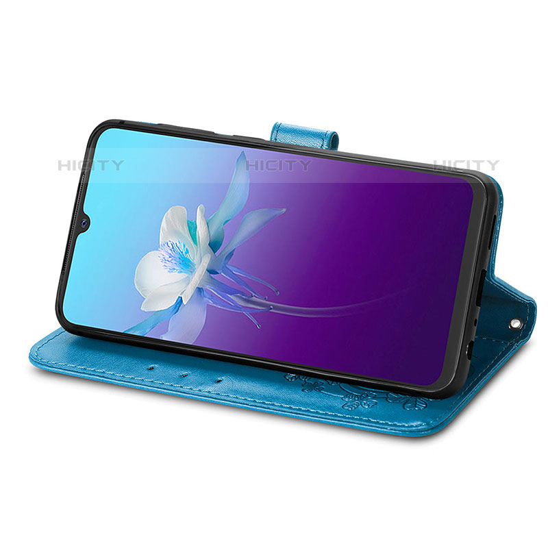 Custodia Portafoglio In Pelle Fiori Cover con Supporto per Vivo V20 (2021)