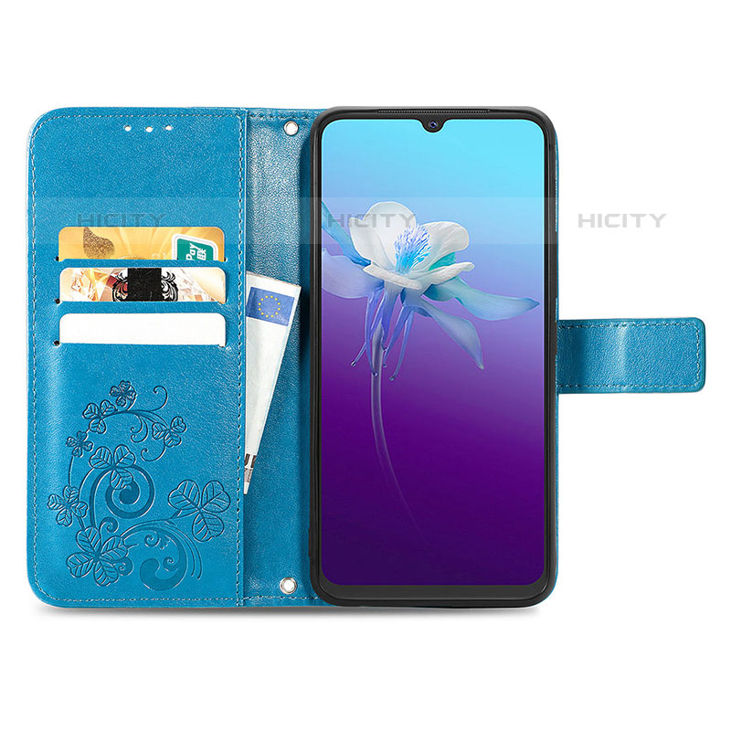 Custodia Portafoglio In Pelle Fiori Cover con Supporto per Vivo V20 (2021)