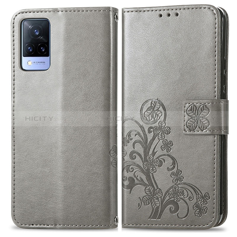 Custodia Portafoglio In Pelle Fiori Cover con Supporto per Vivo V21 5G