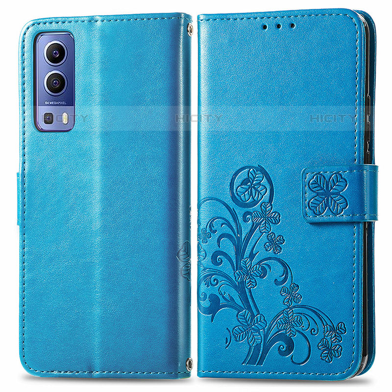 Custodia Portafoglio In Pelle Fiori Cover con Supporto per Vivo Y52 5G