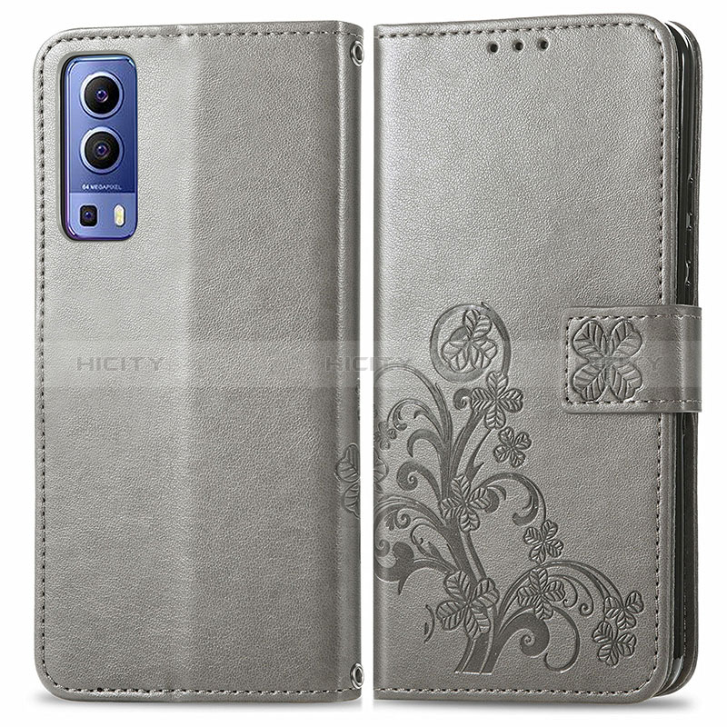 Custodia Portafoglio In Pelle Fiori Cover con Supporto per Vivo Y75s 5G