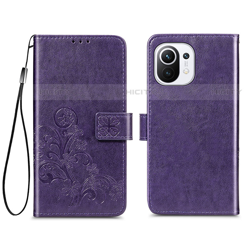 Custodia Portafoglio In Pelle Fiori Cover con Supporto per Xiaomi Mi 11 Lite 4G