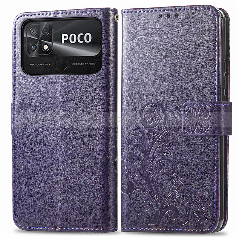 Custodia Portafoglio In Pelle Fiori Cover con Supporto per Xiaomi Poco C40