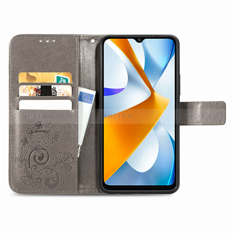 Custodia Portafoglio In Pelle Fiori Cover con Supporto per Xiaomi Poco C40