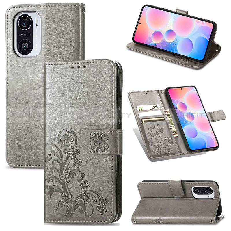 Custodia Portafoglio In Pelle Fiori Cover con Supporto per Xiaomi Poco F3 5G