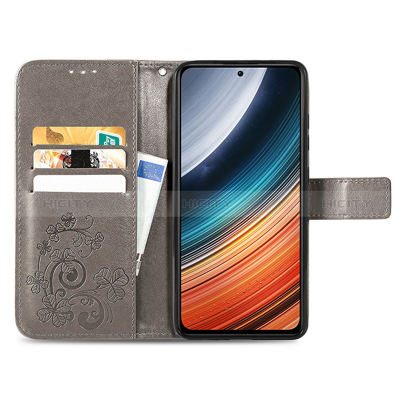 Custodia Portafoglio In Pelle Fiori Cover con Supporto per Xiaomi Poco F4 5G