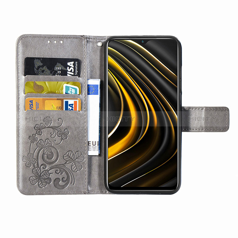 Custodia Portafoglio In Pelle Fiori Cover con Supporto per Xiaomi Poco M3