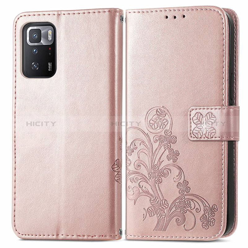 Custodia Portafoglio In Pelle Fiori Cover con Supporto per Xiaomi Poco X3 GT 5G